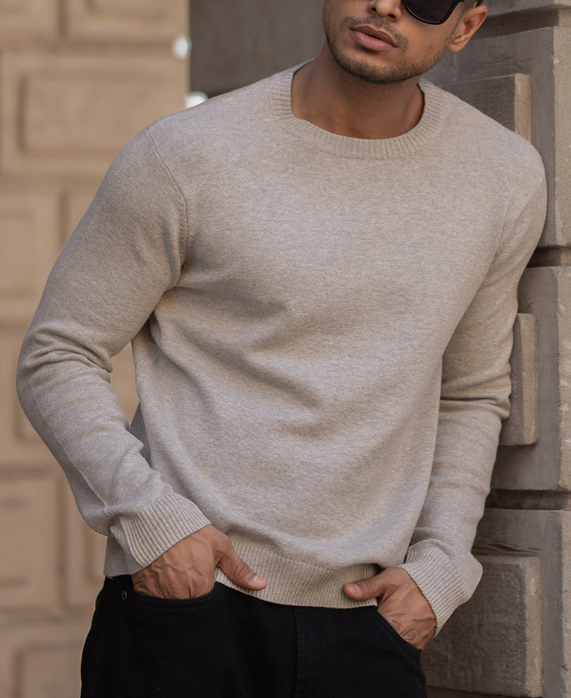 Grey Cotton Sweater.