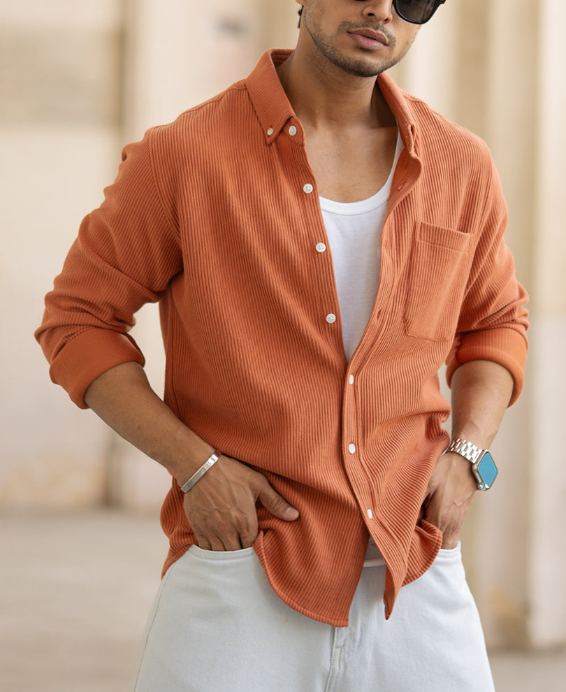 Russet Brown Cord Shirt.