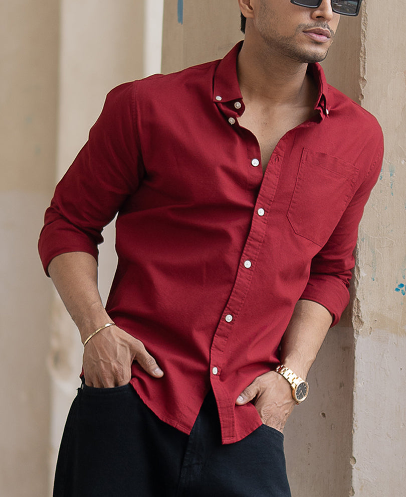 Brick Red Oxford Shirt.