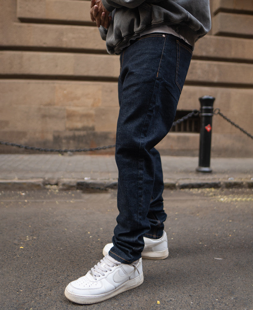 Raw Indigo Regular Fit Denim Jeans.