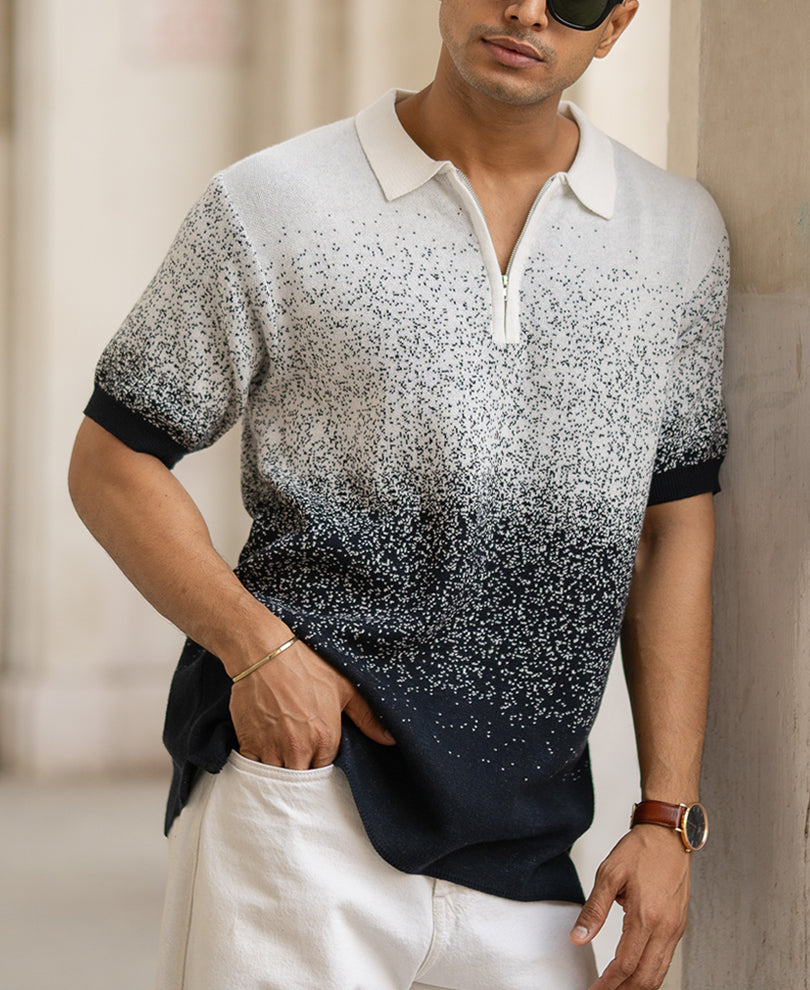 Ombre Jacquard Polo T-Shirt.