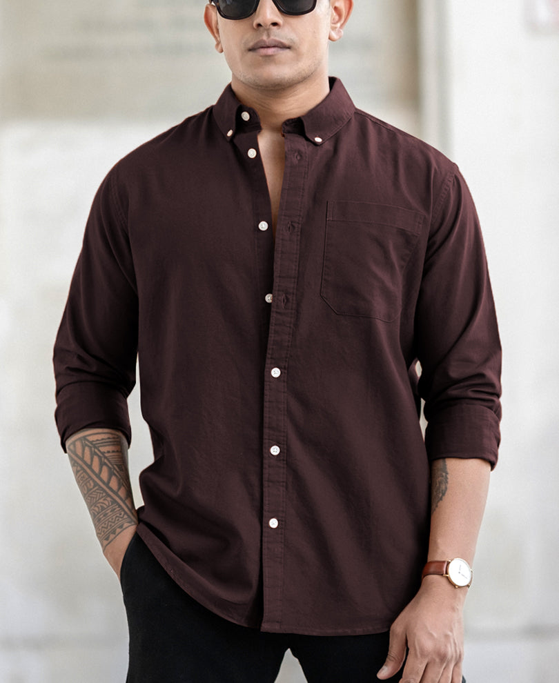 Brown Oxford Shirt.