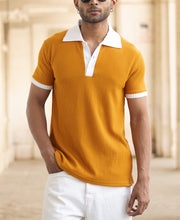 Mustard Half Sleeves Regular Fit T-Shirt.