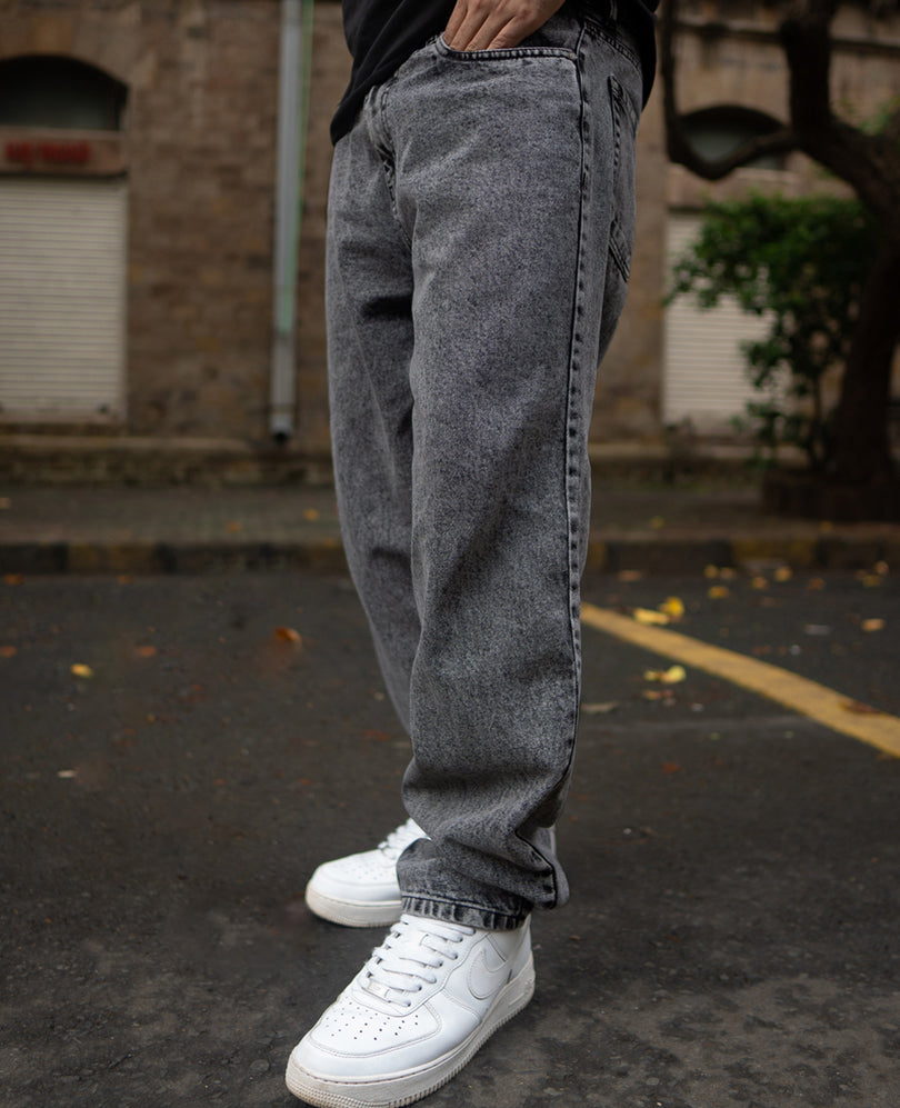 Dark Grey Baggy fit Denim Jeans