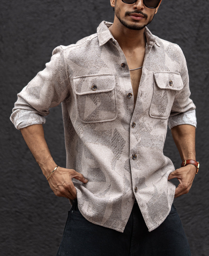 Multi Colour Structured Regular Fit Full Sleeves Shirt.