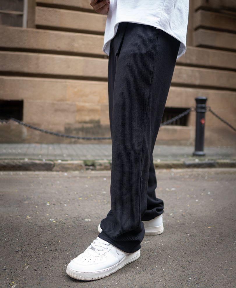 Black Baggy Fit Corduroy Pant.