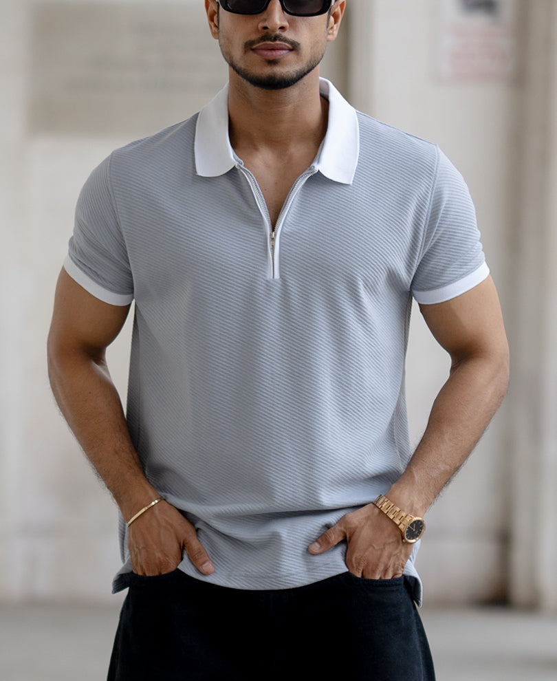 Cloud Blue Regular Fit Half Sleeves T-Shirt.