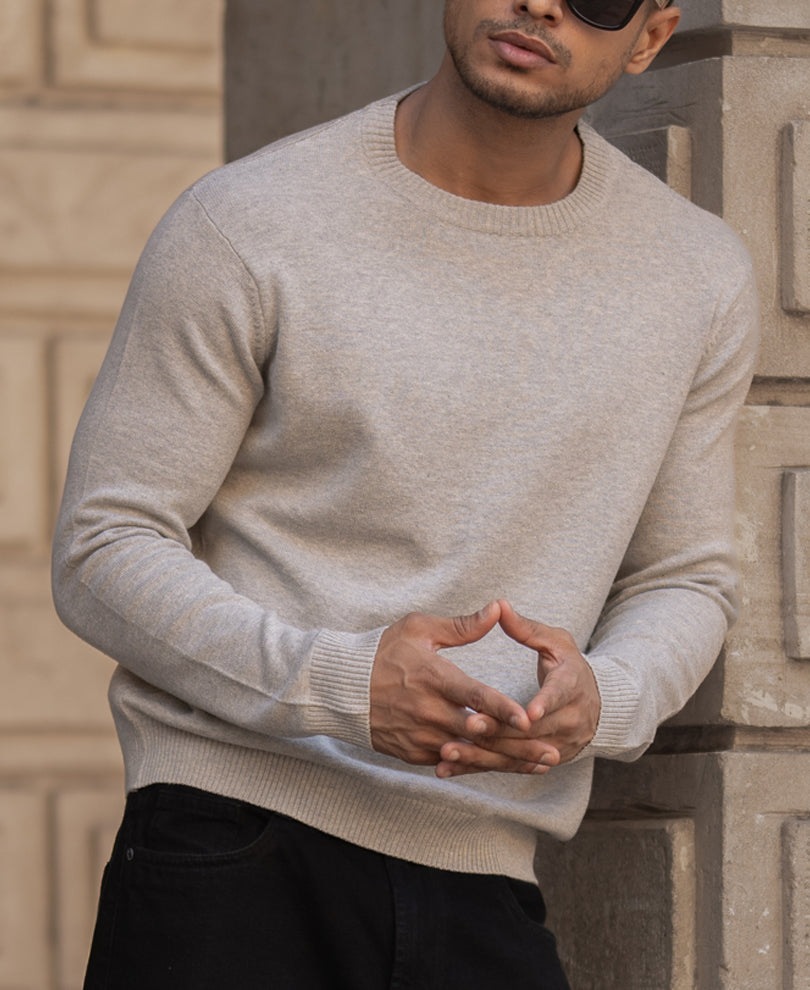 Grey Cotton Sweater.