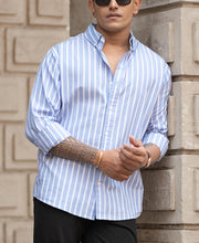 Blue Lightweight Striped Shirt.