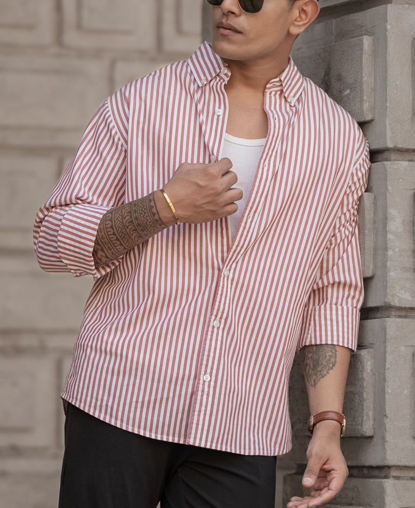 Rust Stripe Shirt.
