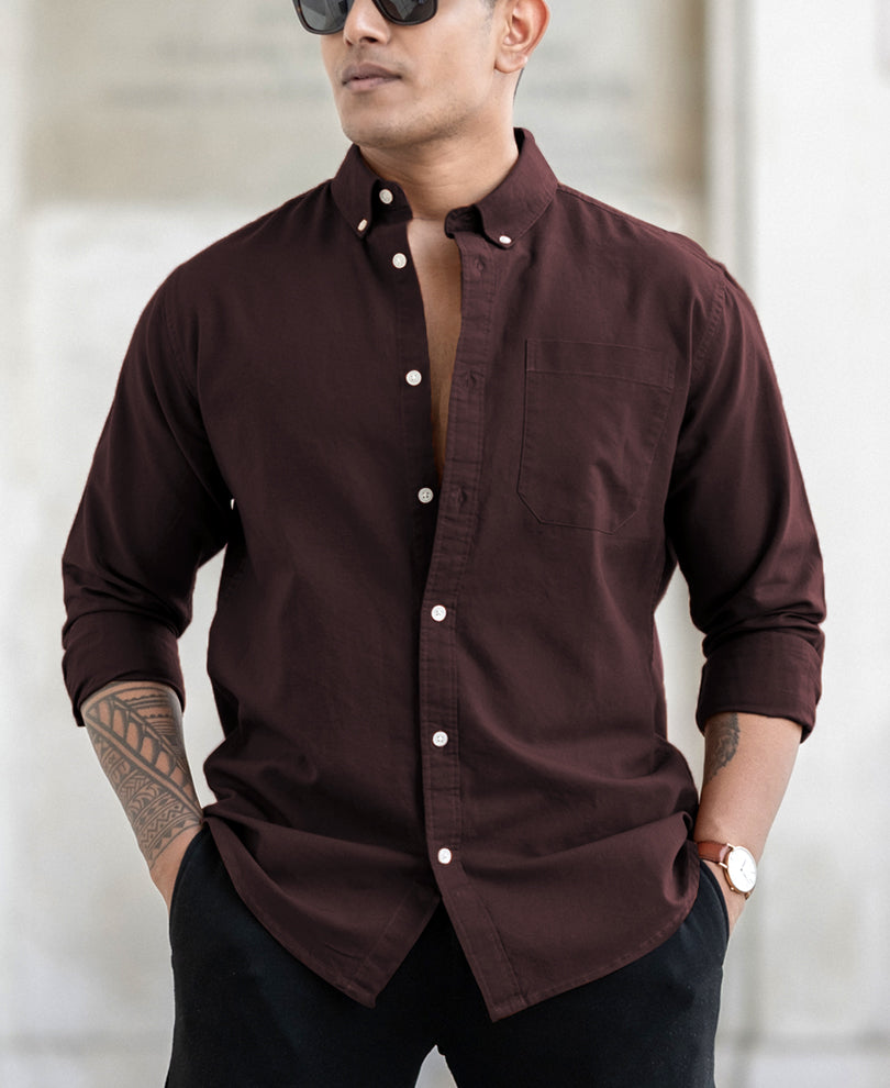 Brown Oxford Shirt.