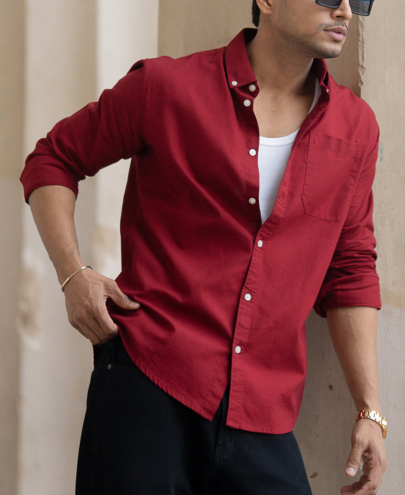 Brick Red Oxford Shirt.
