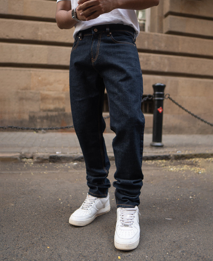 Raw Indigo Regular Fit Denim Jeans.