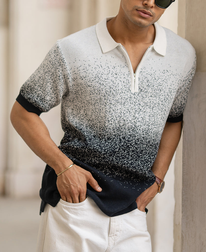 Ombre Jacquard Polo T-Shirt.