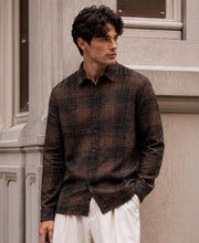 Brown Strucuted Checks Shirt
