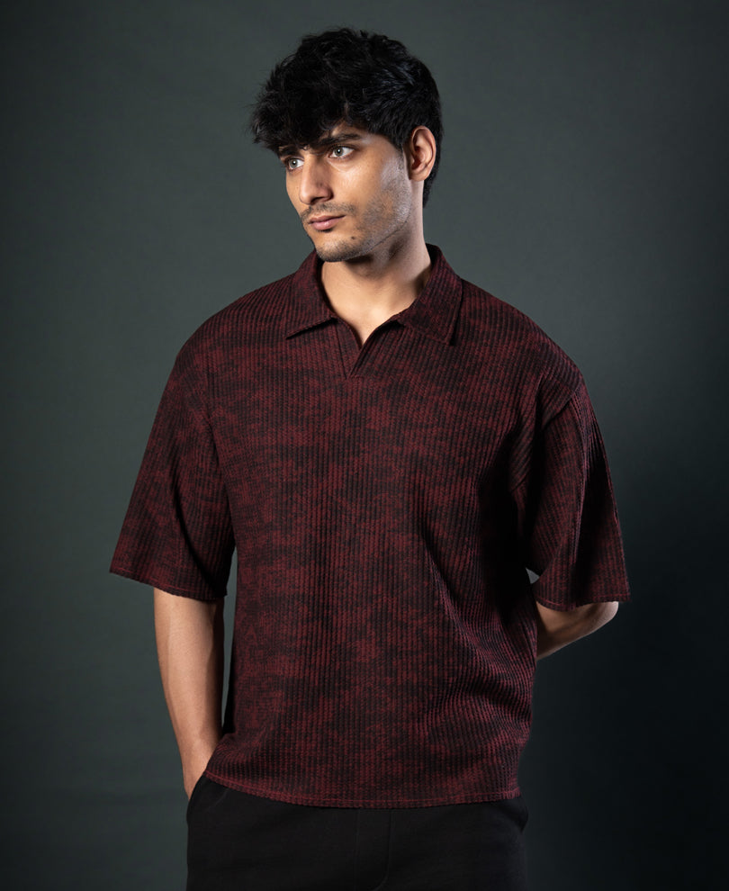 Wine Printed Boxy T-Shirt.
