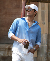 Blue Ombre Shirt 100% Cotton