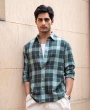 Olive Lightweight Checks Shirt.