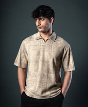 Beige Grunge Print T-Shirt.