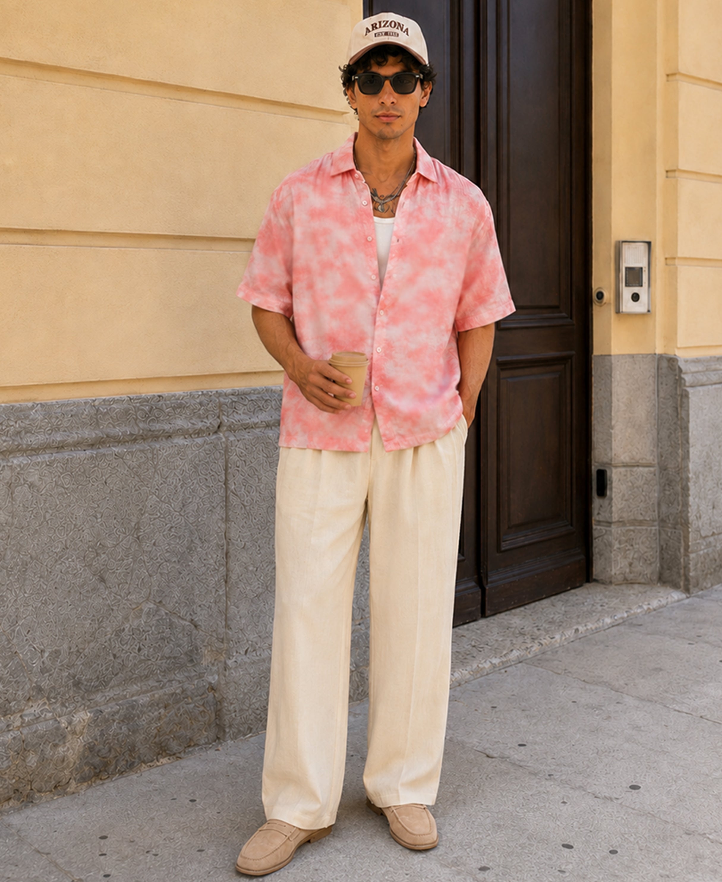 Pink Tie & Dye Print Shirt