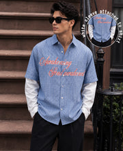 Blue Stripe Doctor Sleeve Shirt