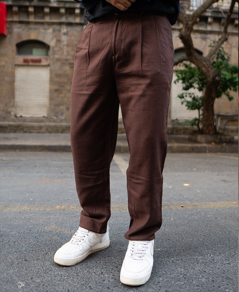 Dark Brown Linen Pant.