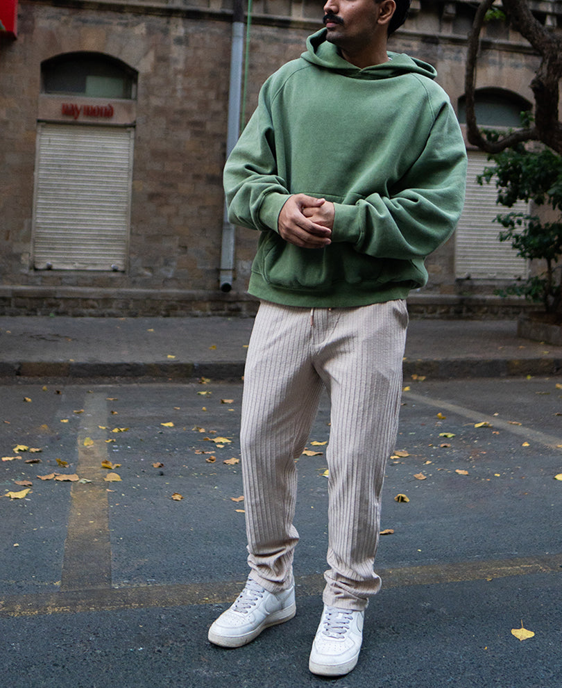 Beige Rib Knit Pant.