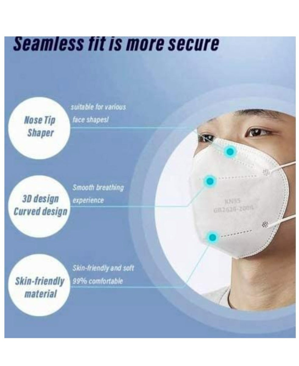 White Unisex N95 Mask.