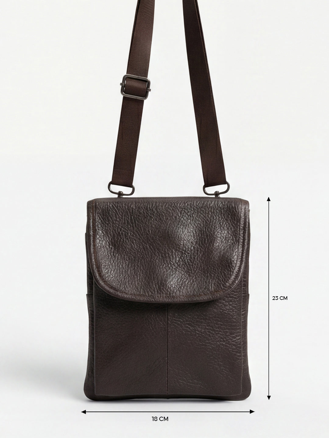 Dark Brown  Leather Crossbody Bag