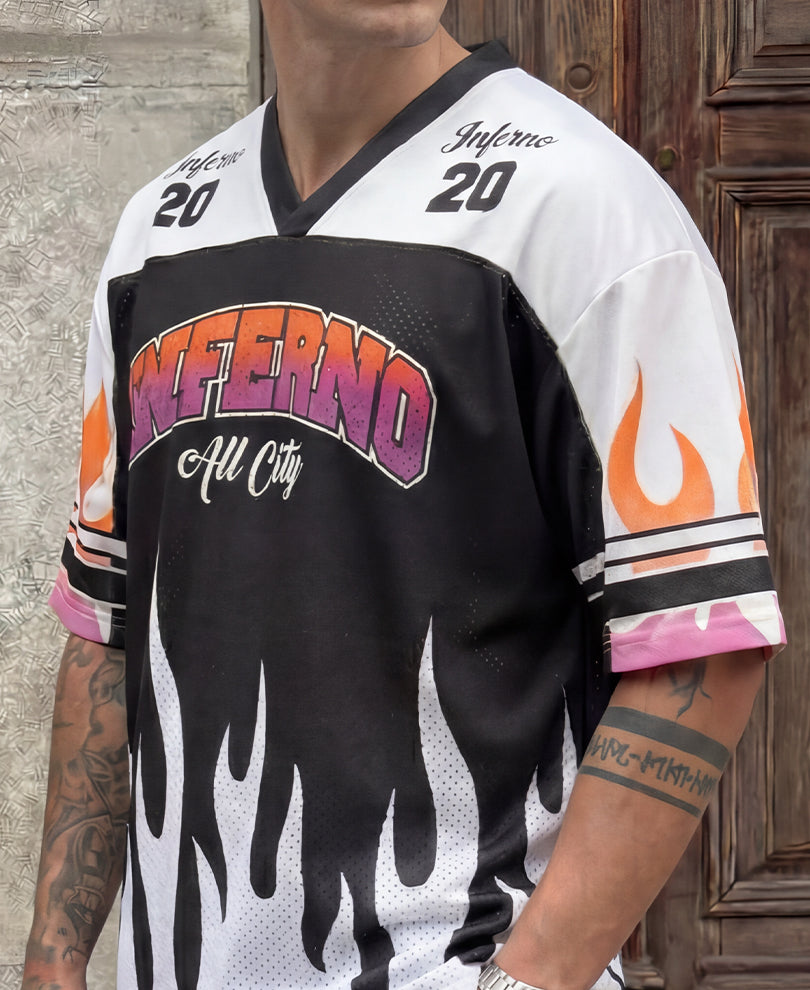 Flame Print Jersey T-Shirt