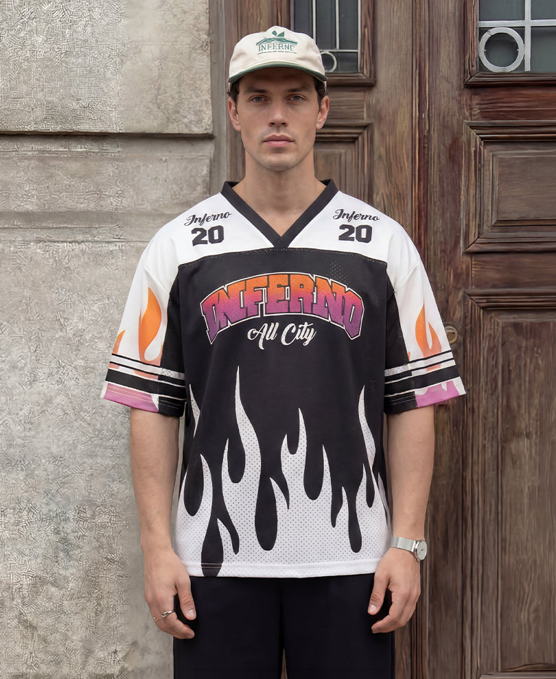Flame Print Jersey T-Shirt