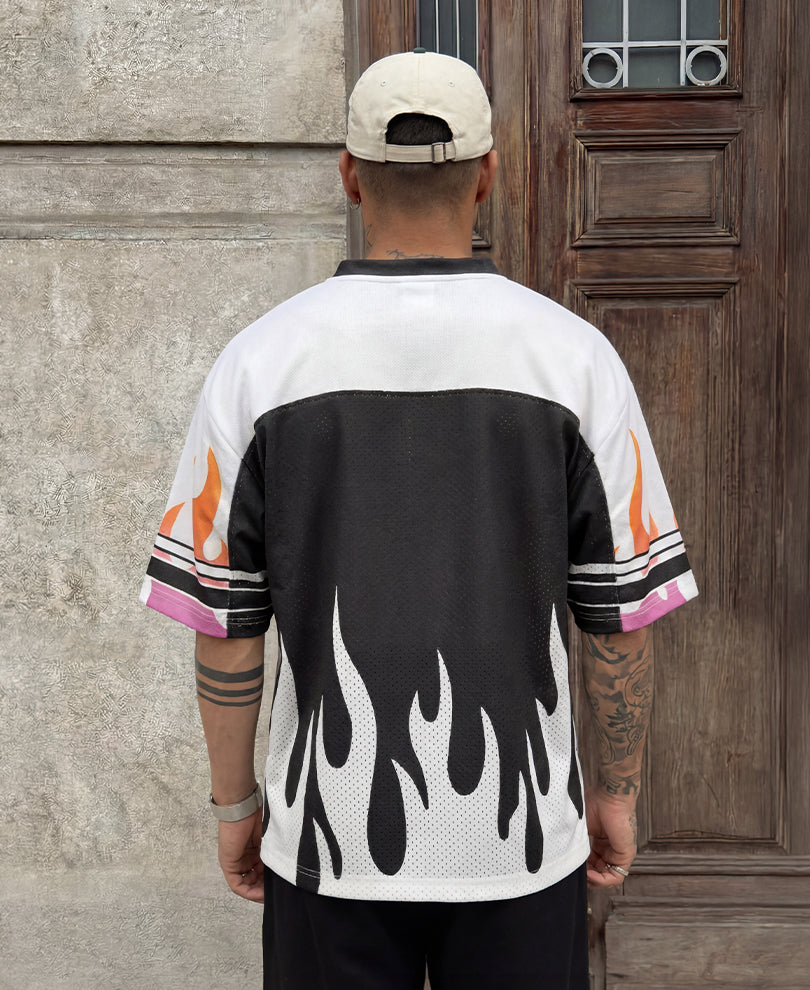 Flame Print Jersey T-Shirt