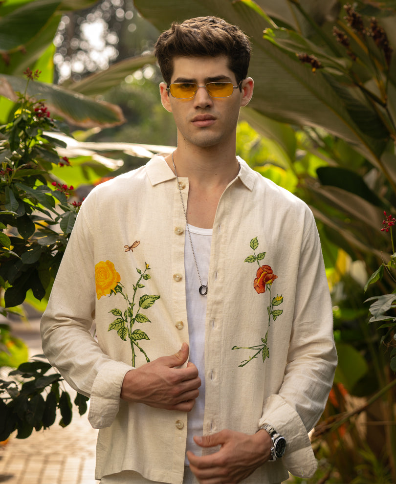 Natural Floral Print Shirt